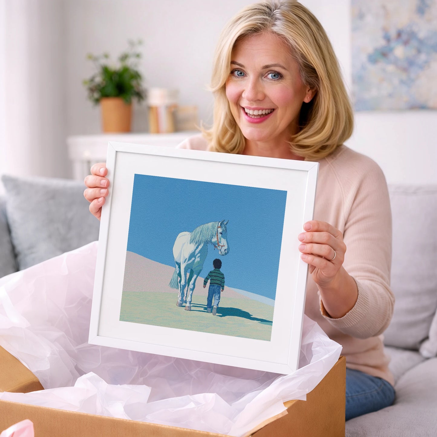 The Quiet Companion - horse & rider art gift idea for horse lovers