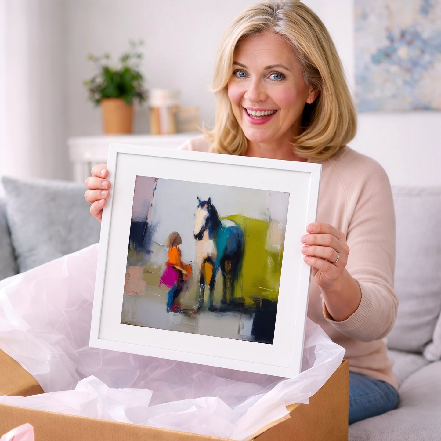 A Bold Understanding - horse & rider art gift idea for horse lovers