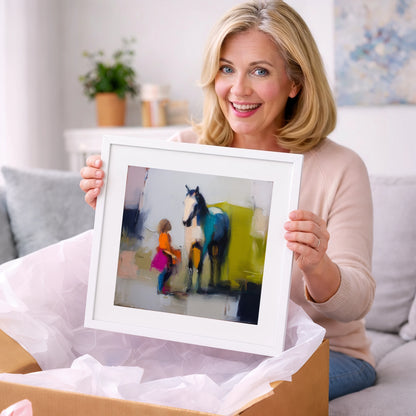 A Bold Understanding - horse & rider art gift idea for horse lovers