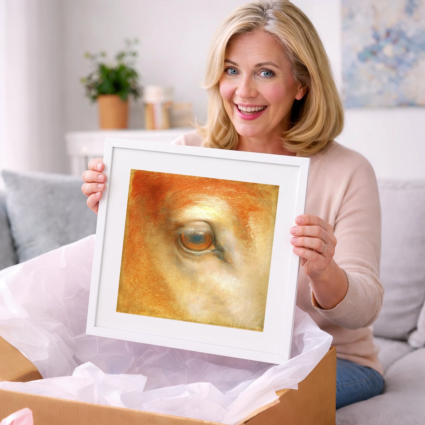 The Amber Gaze - horse portrait art gift idea for horse lovers