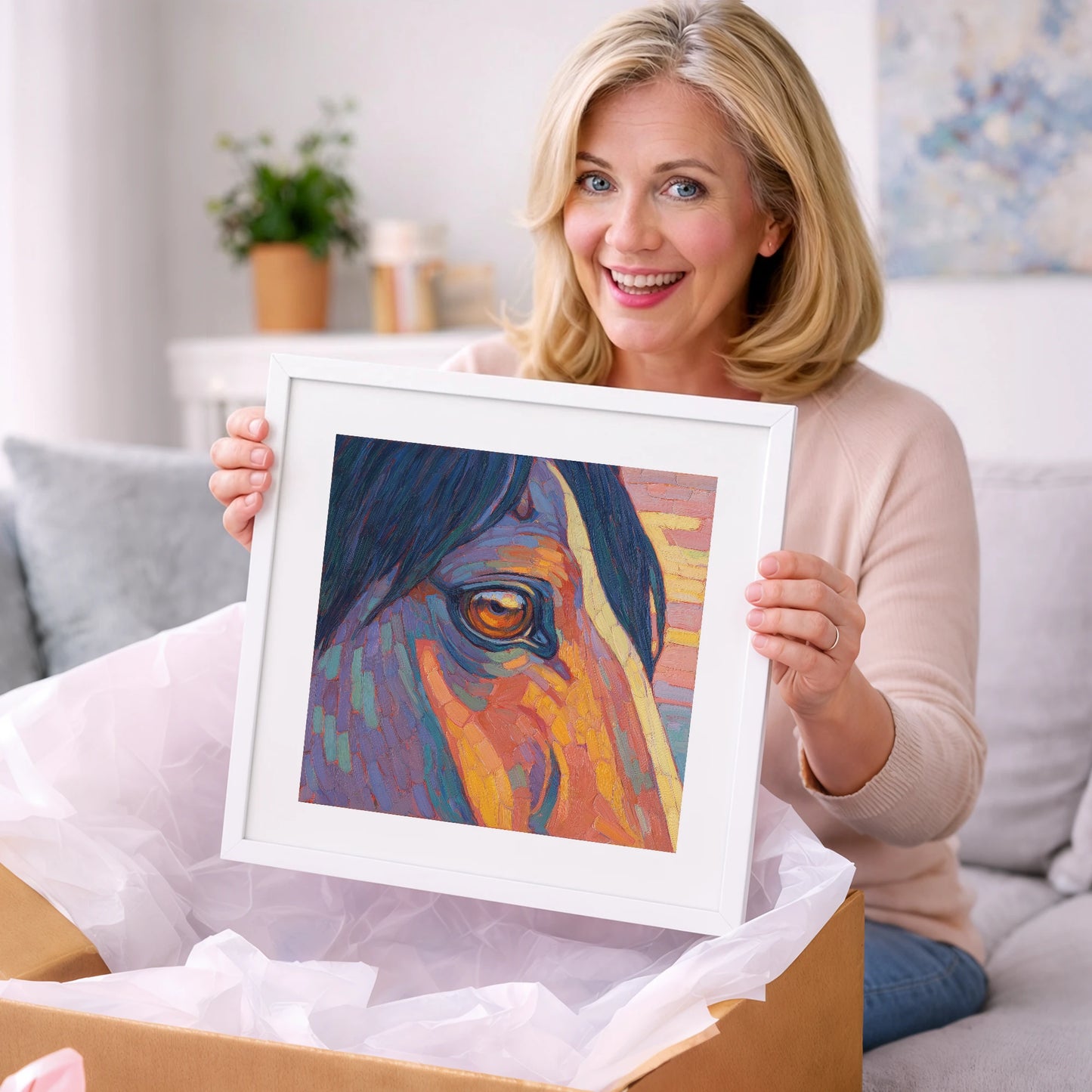 The Vivid Gaze - horse portrait art gift idea for horse lovers