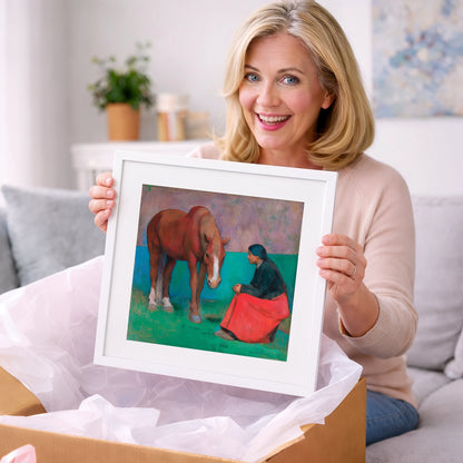 The Silent Dialogue - horse & rider art gift idea for horse lovers