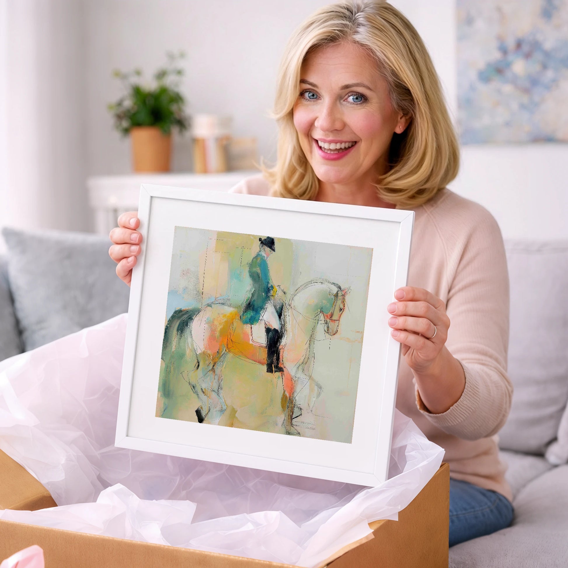 Abstract Dressage Harmony - dressage horse art gift idea for horse lovers