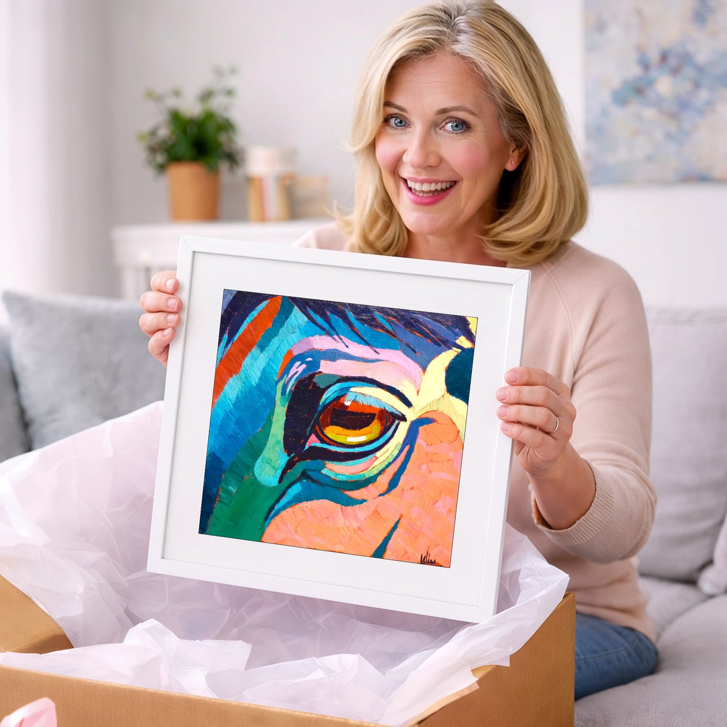 Vibrant Equine Gaze - horse portrait art gift idea for horse lovers