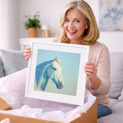 Ethereal Grey Portrait - horse portrait art gift idea for horse lovers