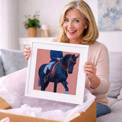 Indigo Dressage Rhythm - dressage horse art gift idea for horse lovers
