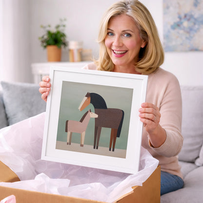 Quiet Companions - mare & foal art gift idea for horse lovers