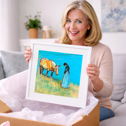 Cerulean Bond - horse & rider art gift idea for horse lovers