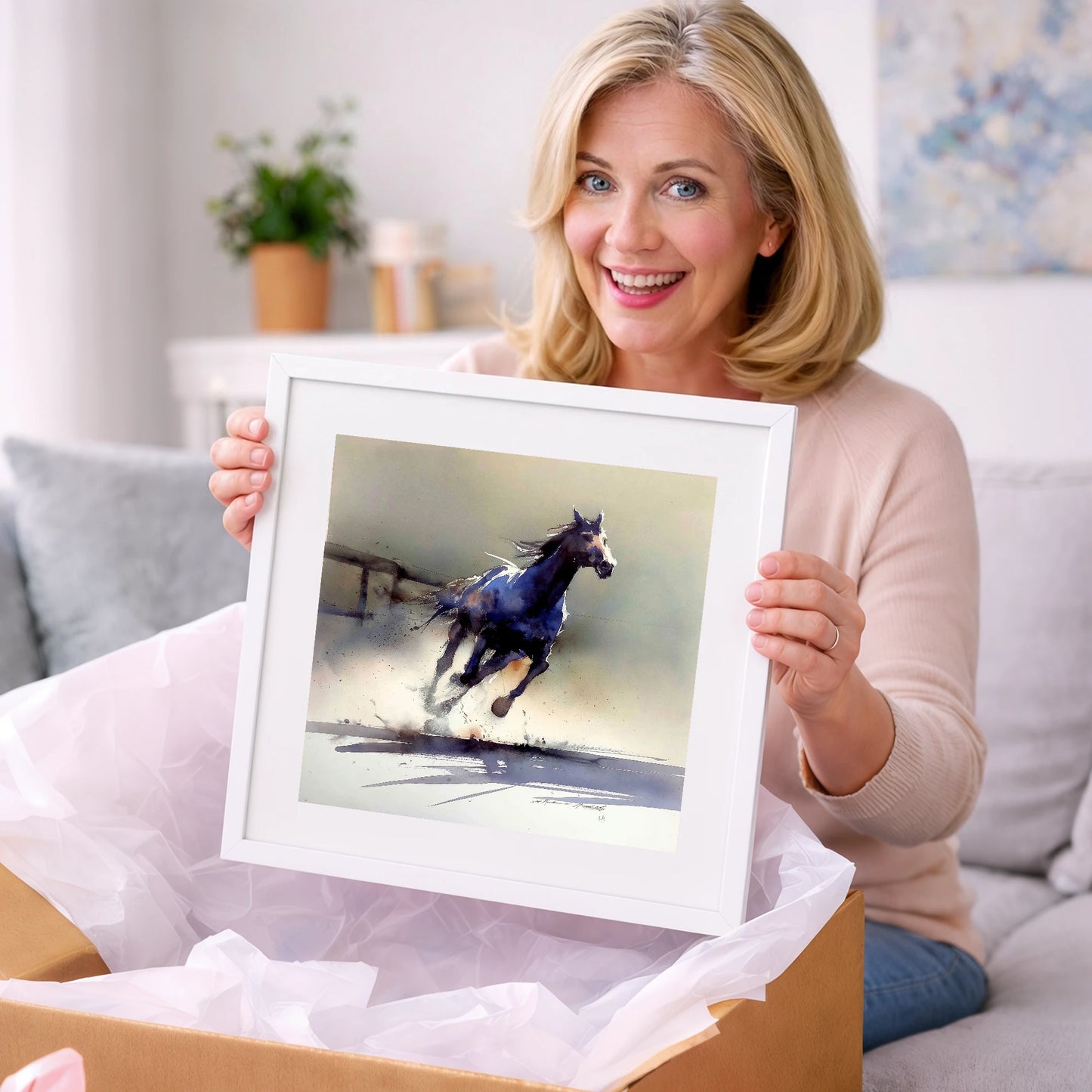 The Breakaway - racing horse art gift idea for horse lovers