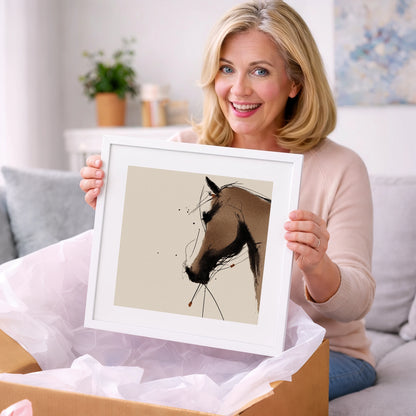 Sepia Ink Profile - horse portrait art gift idea for horse lovers