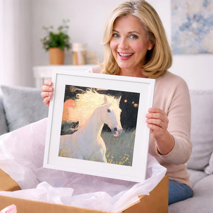 Celestial Grey - horse portrait art gift idea for horse lovers