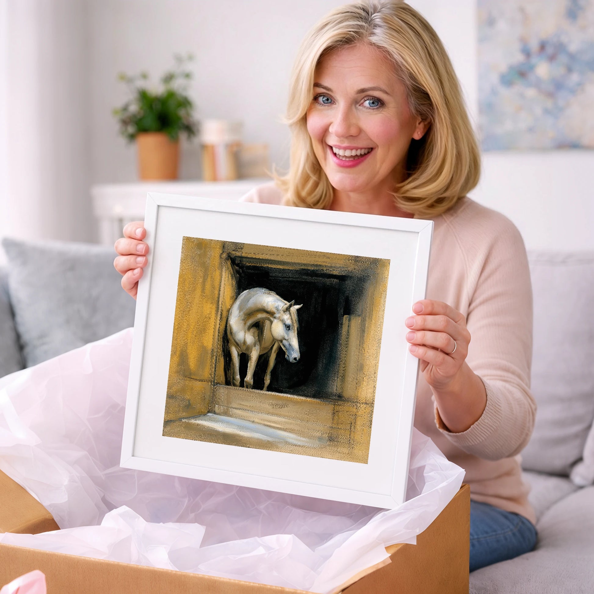 Quiet Anticipation - horse stable art gift idea for horse lovers