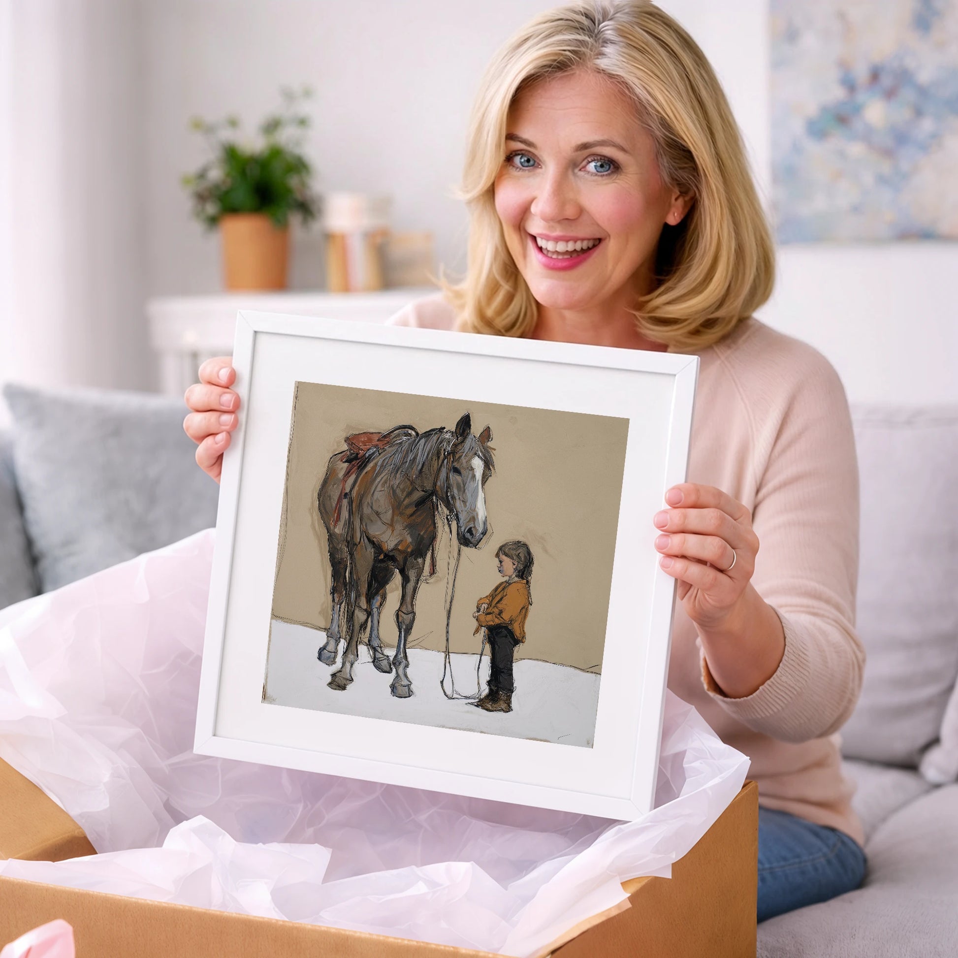 Silent Understanding - horse & rider art gift idea for horse lovers