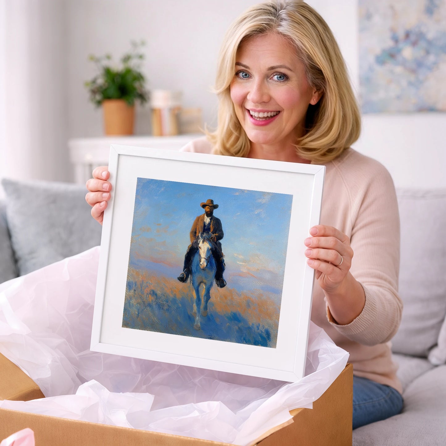 The Luminous Frontier - western horse art gift idea for horse lovers