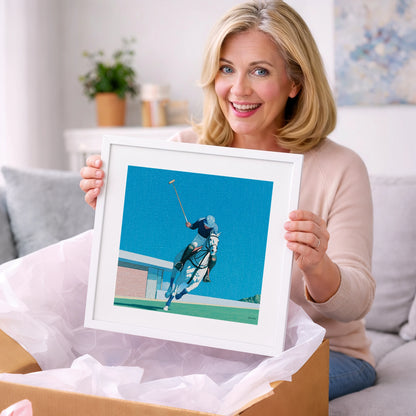 The Azure Chukka - polo horse art gift idea for horse lovers