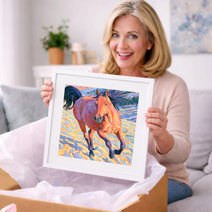 Vibrant Horse at a Canter - horse breed art gift idea for horse lovers