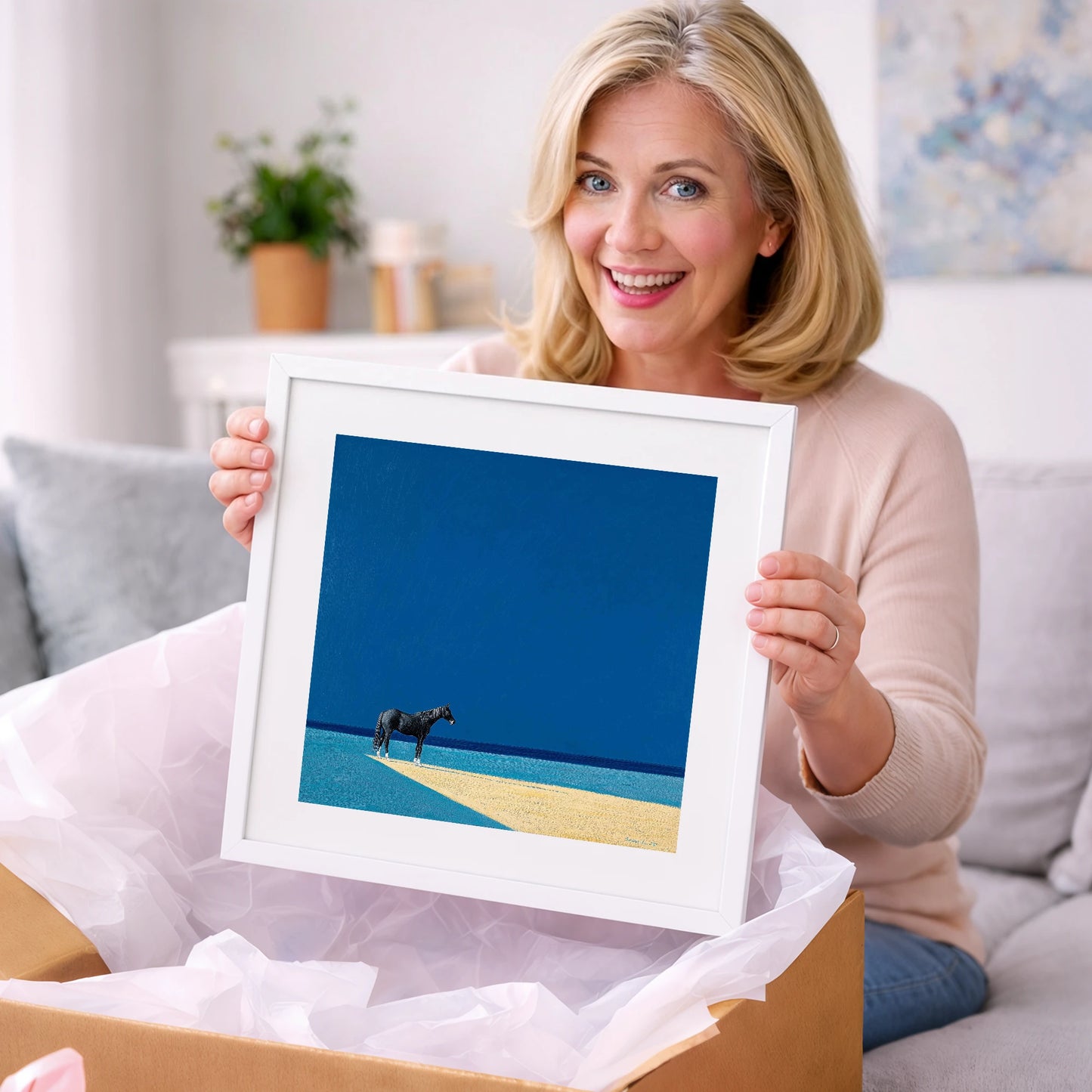 At the Azure Edge - horse breed art gift idea for horse lovers