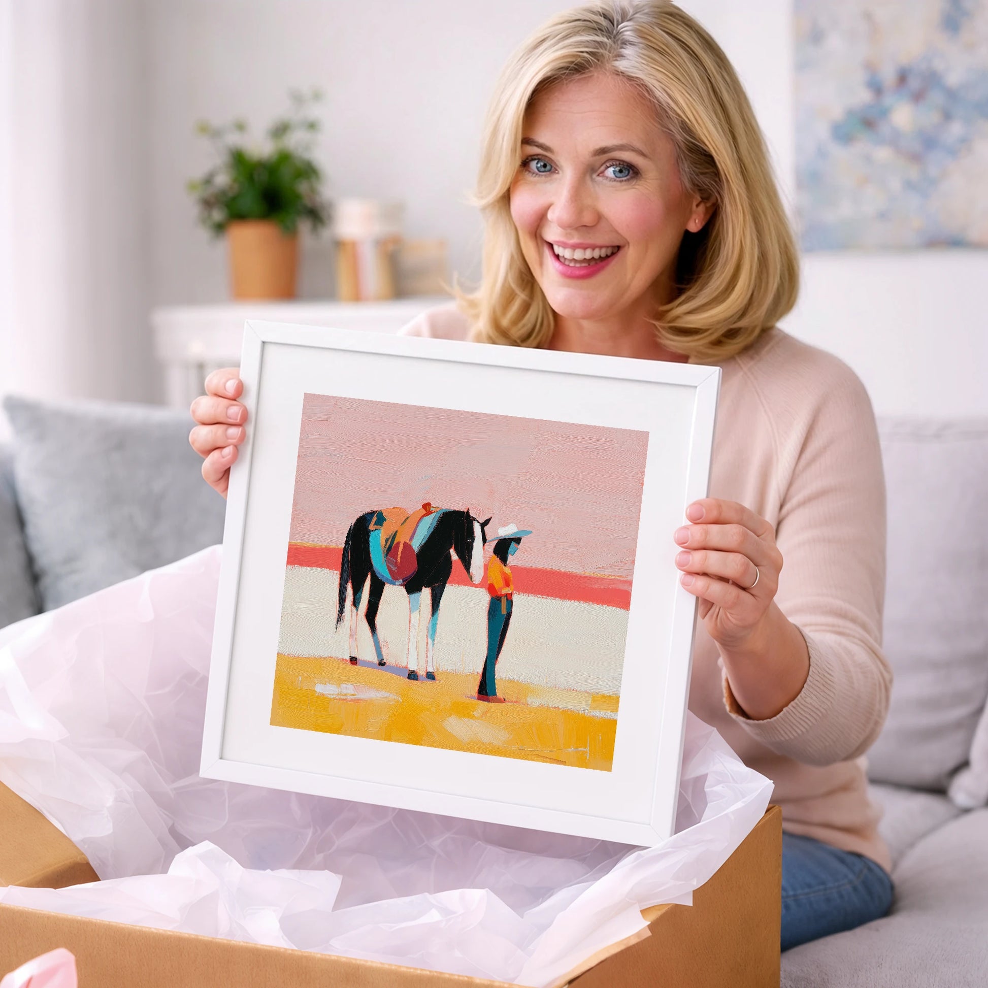 Painted Desert Rider - western horse art gift idea for horse lovers