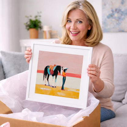Painted Desert Rider - western horse art gift idea for horse lovers