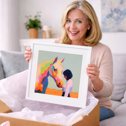 Vivid Connection - horse & rider art gift idea for horse lovers