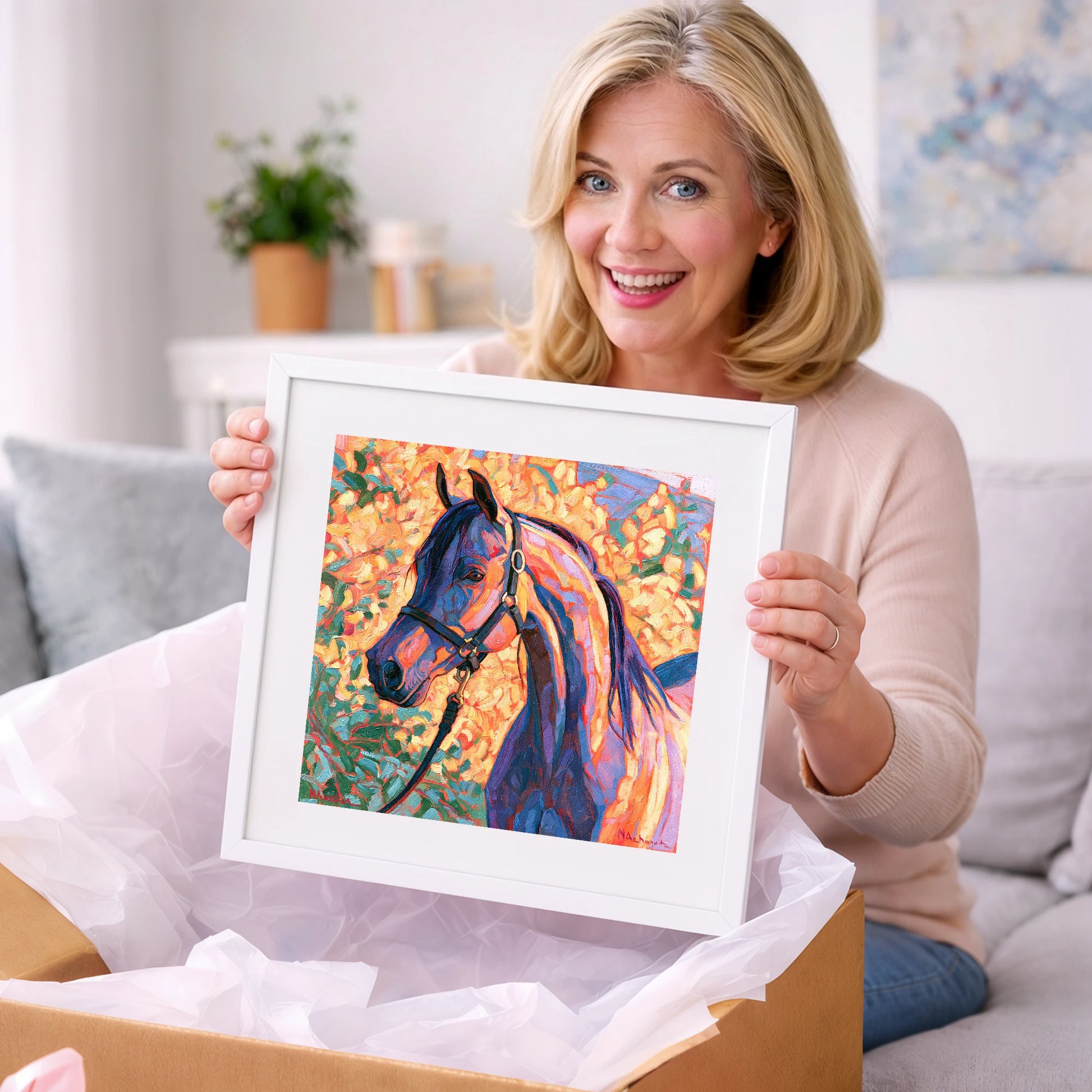 Arabian Horse in Vibrant Colours - horse breed art gift idea for horse lovers