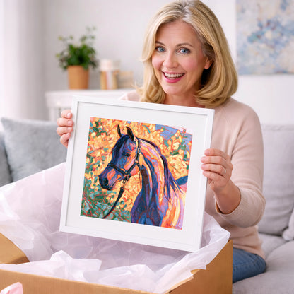 Arabian Horse in Vibrant Colours - horse breed art gift idea for horse lovers