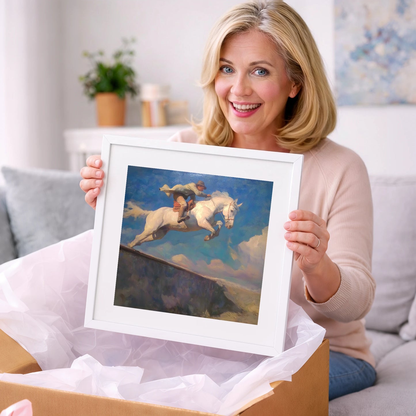 Skyward Bound - show jumping horse art gift idea for horse lovers