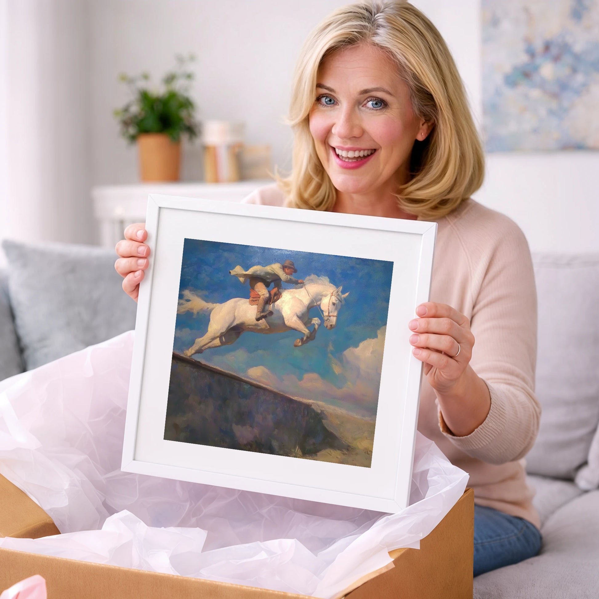 Skyward Bound - show jumping horse art gift idea for horse lovers