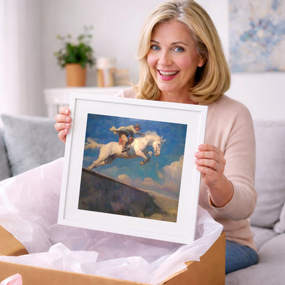 Skyward Bound - show jumping horse art gift idea for horse lovers