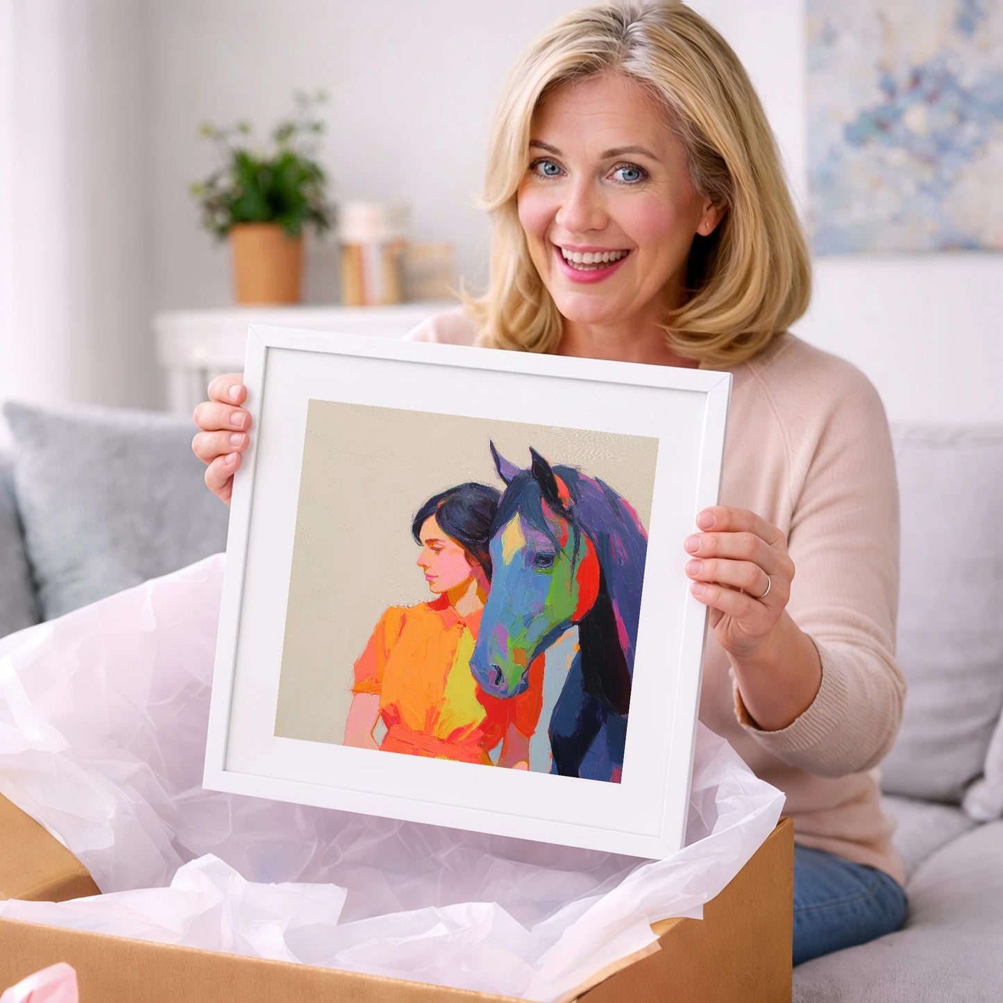 Vivid Companion - horse & rider art gift idea for horse lovers