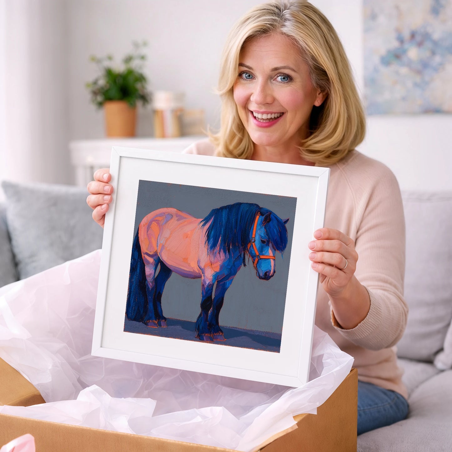 Cobalt Shadows Heavy Cob - horse breed art gift idea for horse lovers