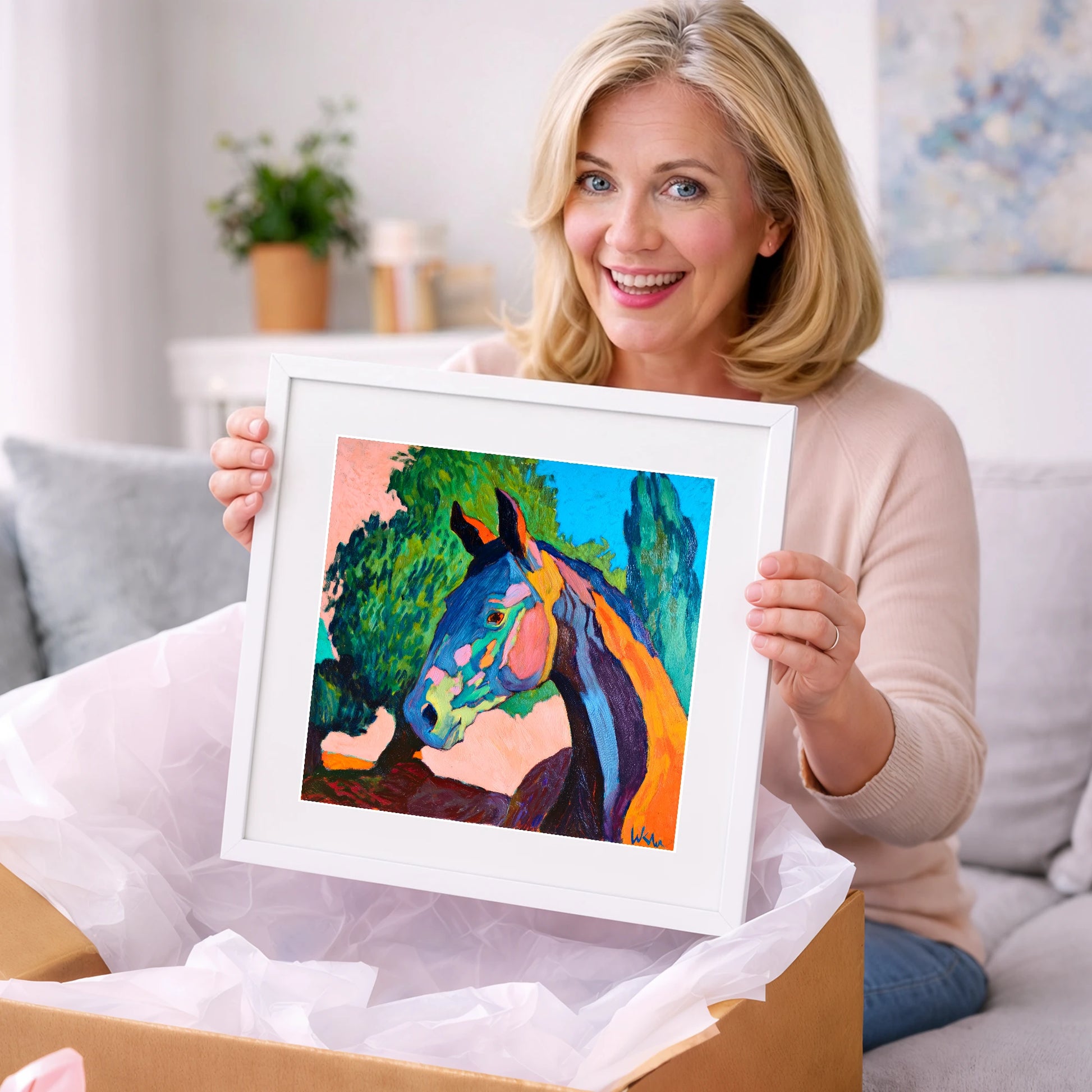Vibrant Equine Expression - horse portrait art gift idea for horse lovers