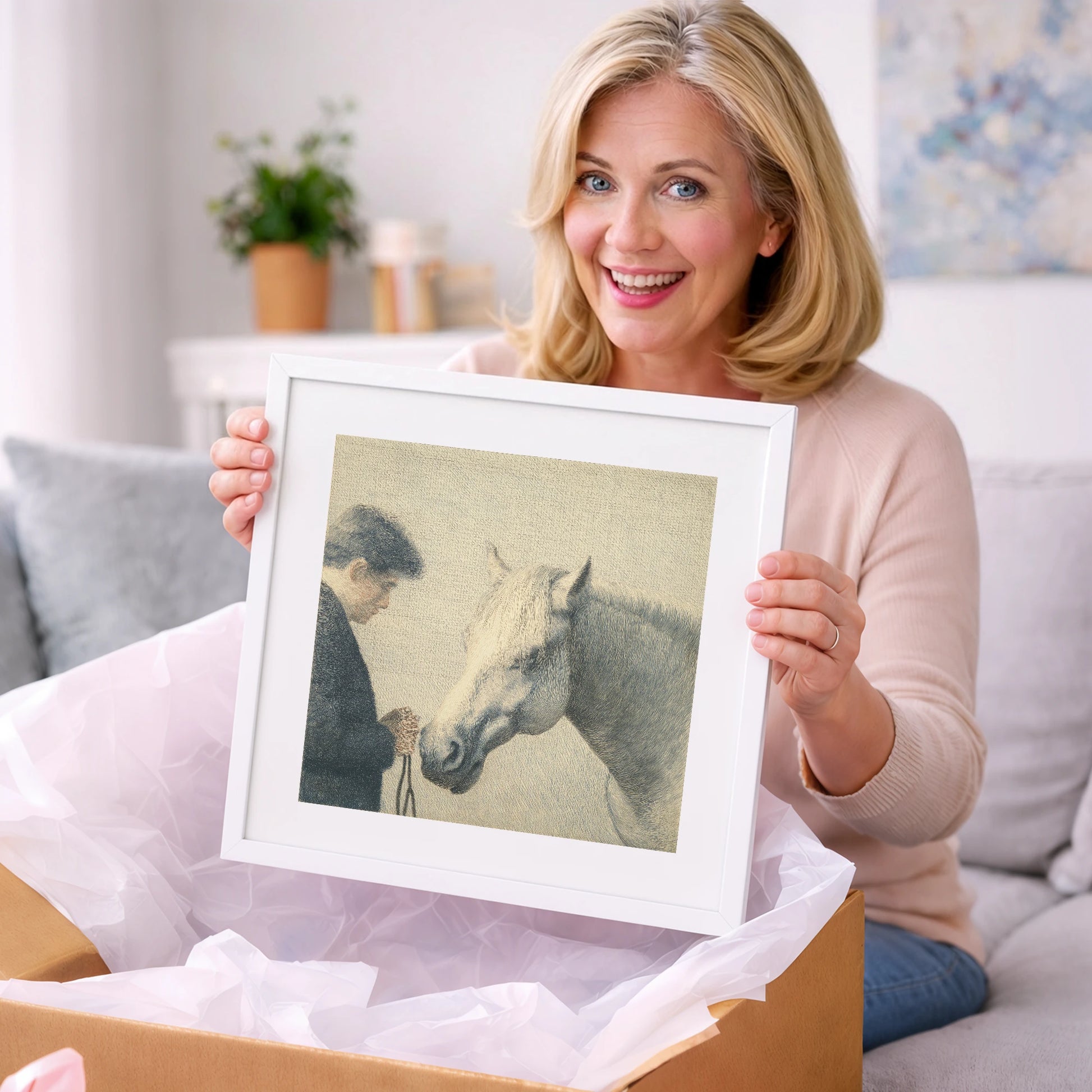 The Quiet Bond - horse & rider art gift idea for horse lovers