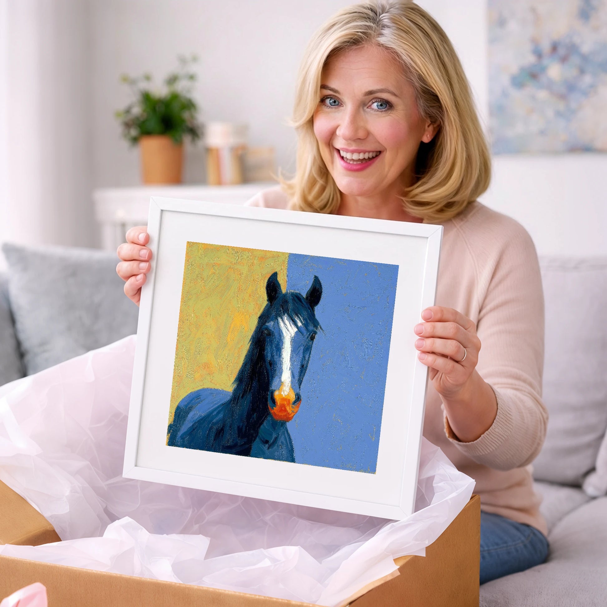 The Azure Blaze - horse breed art gift idea for horse lovers
