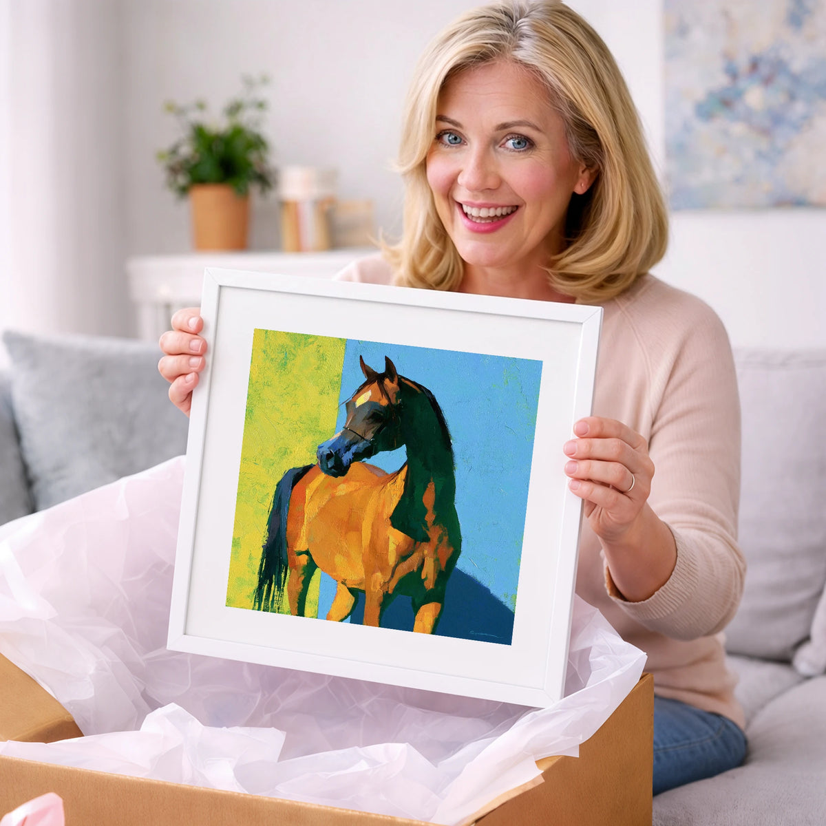 Arabian Horse in Bold Colours - horse breed art gift idea for horse lovers