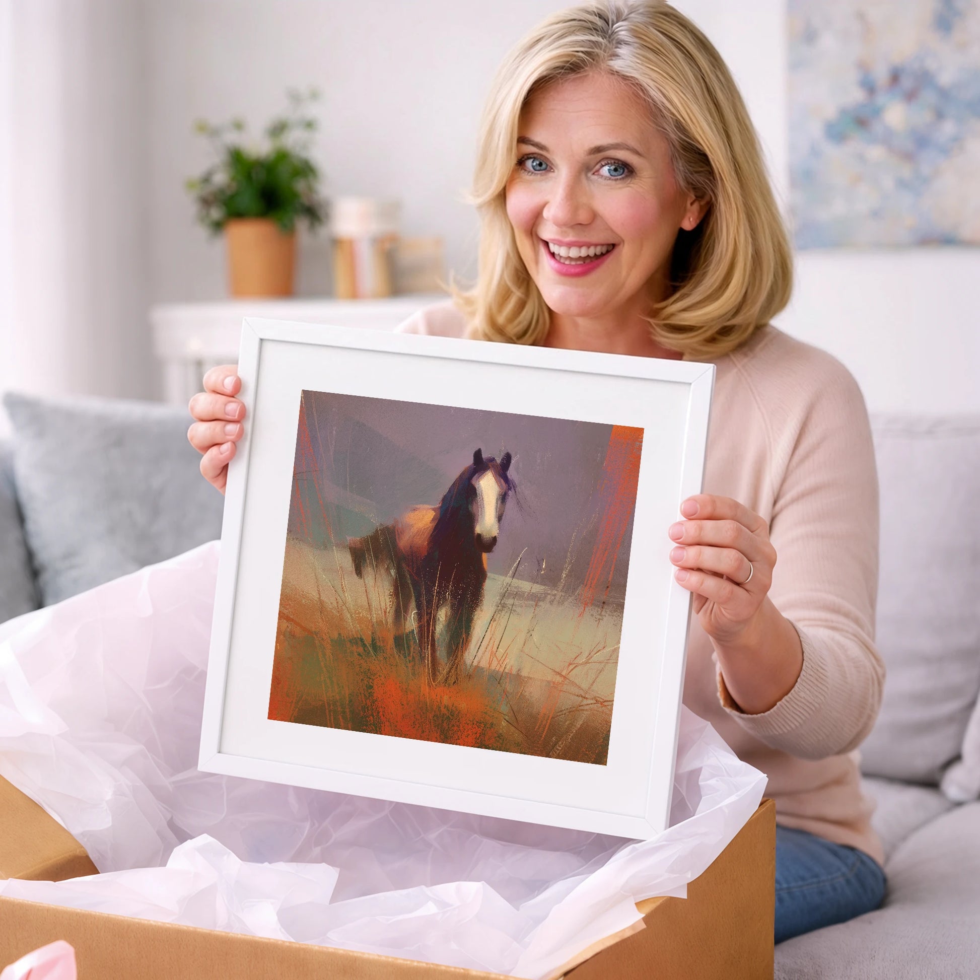 Autumn Sienna Portrait - wild horses art gift idea for horse lovers