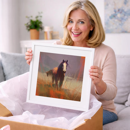 Autumn Sienna Portrait - wild horses art gift idea for horse lovers