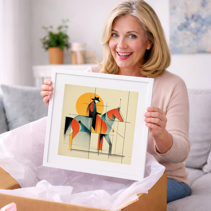 Rhythmic Western Silhouette - western horse art gift idea for horse lovers
