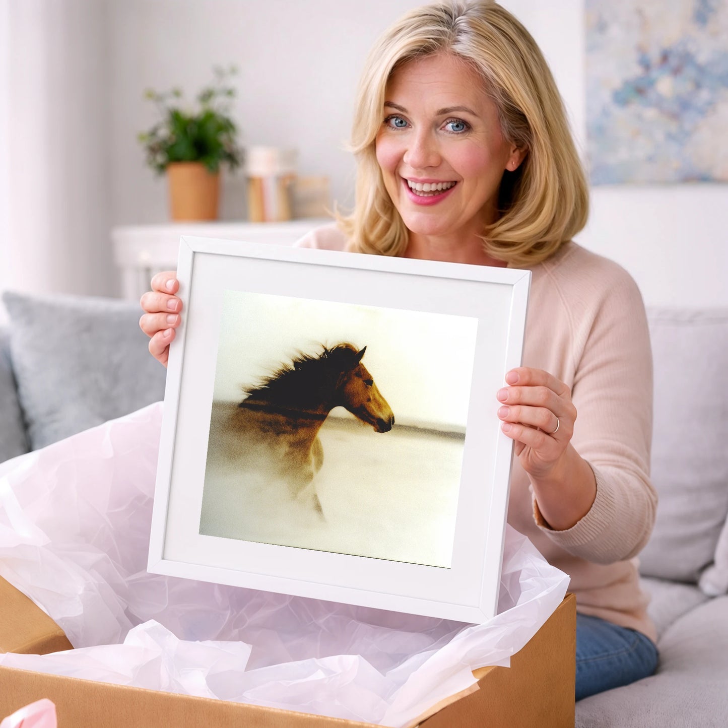 Ethereal Horizon - horse portrait art gift idea for horse lovers