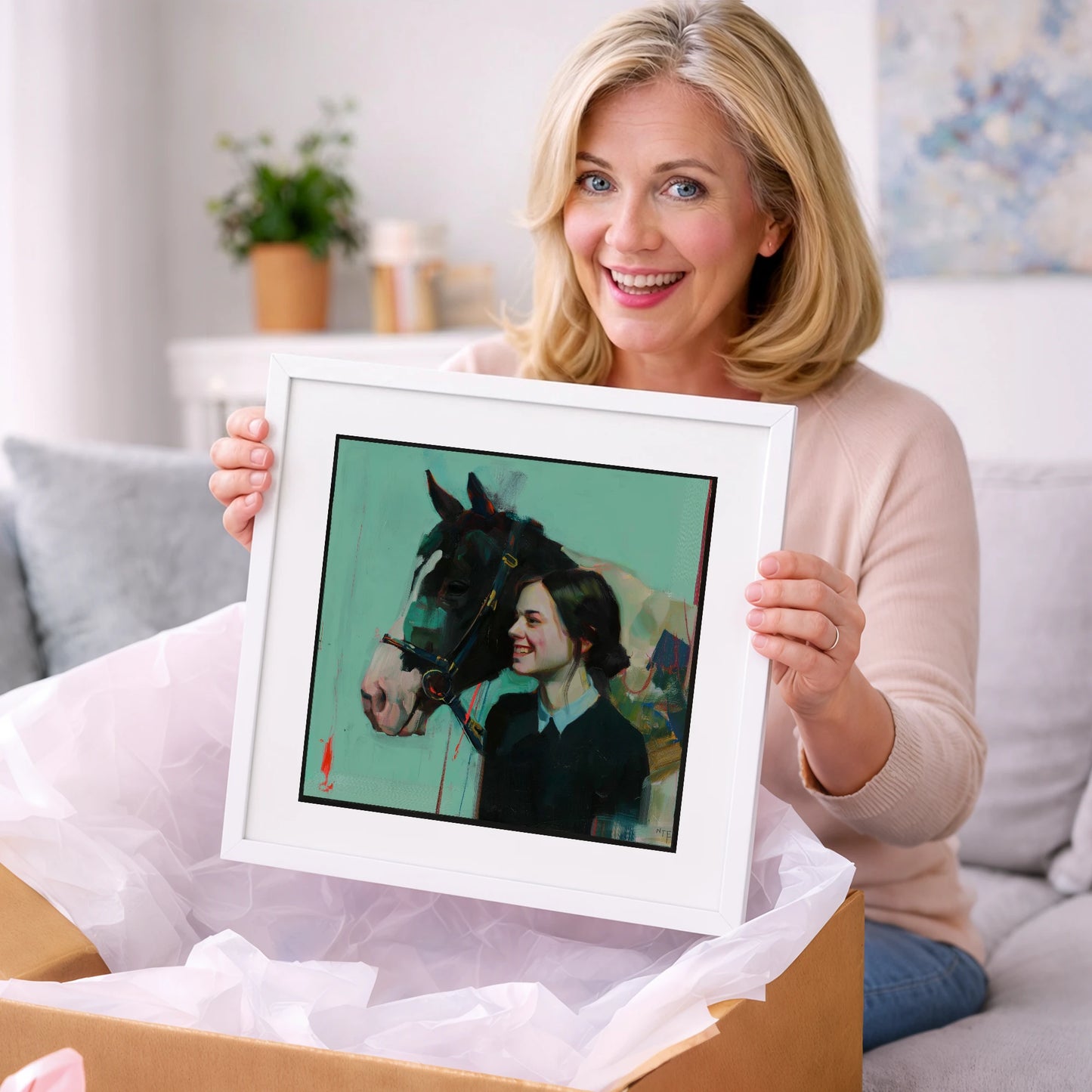 A Shared Understanding - horse & rider art gift idea for horse lovers