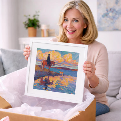 Evening Tide Halt - beach horse art gift idea for horse lovers