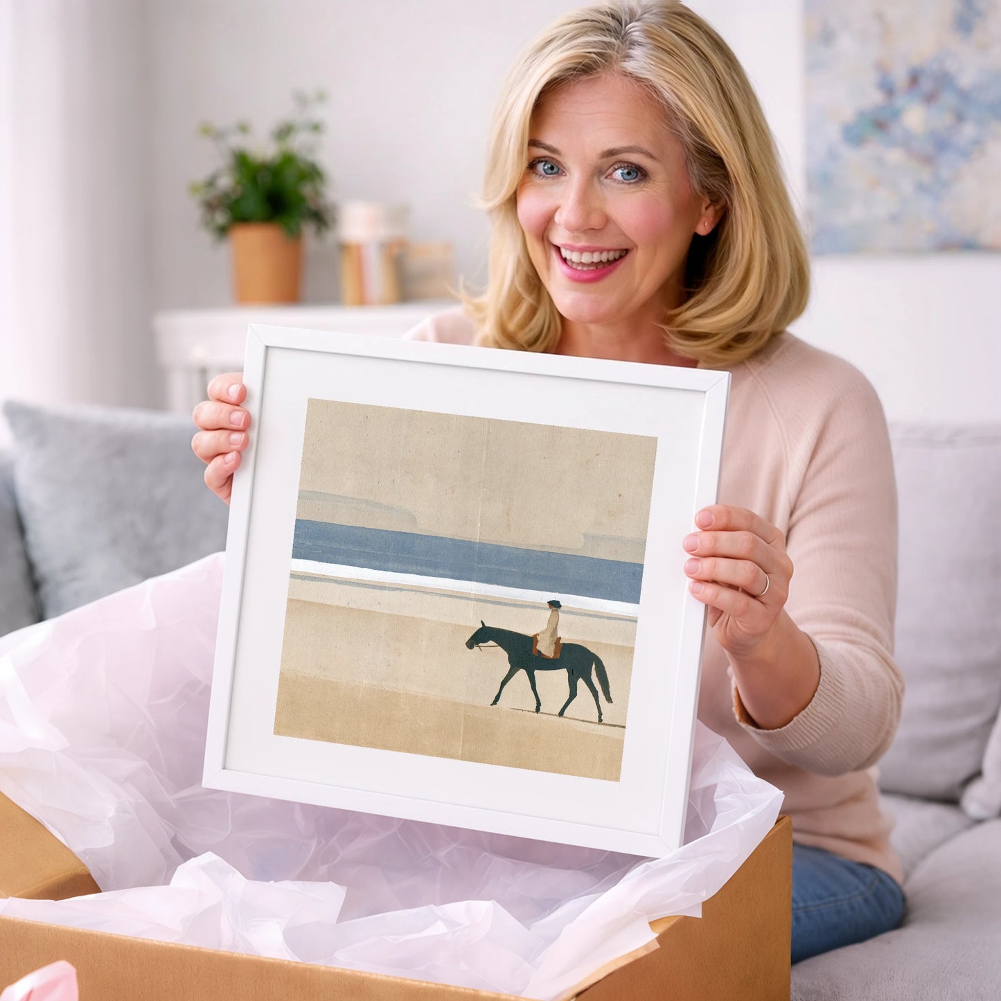 Tide Line Tranquillity - beach horse art gift idea for horse lovers