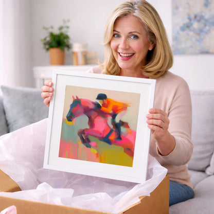 Vivid Ascent - show jumping horse art gift idea for horse lovers