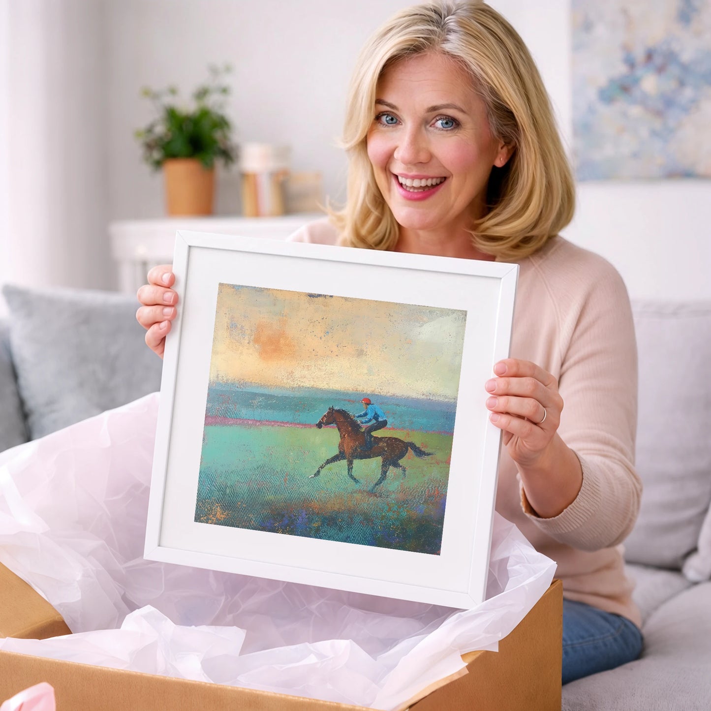 Early Morning Gallop - racing horse art gift idea for horse lovers