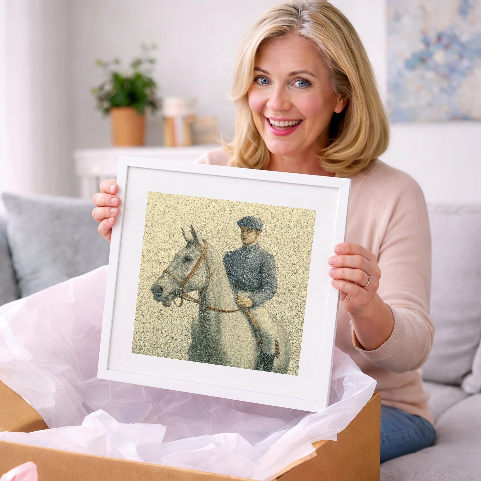 The Slate Silks - racing horse art gift idea for horse lovers