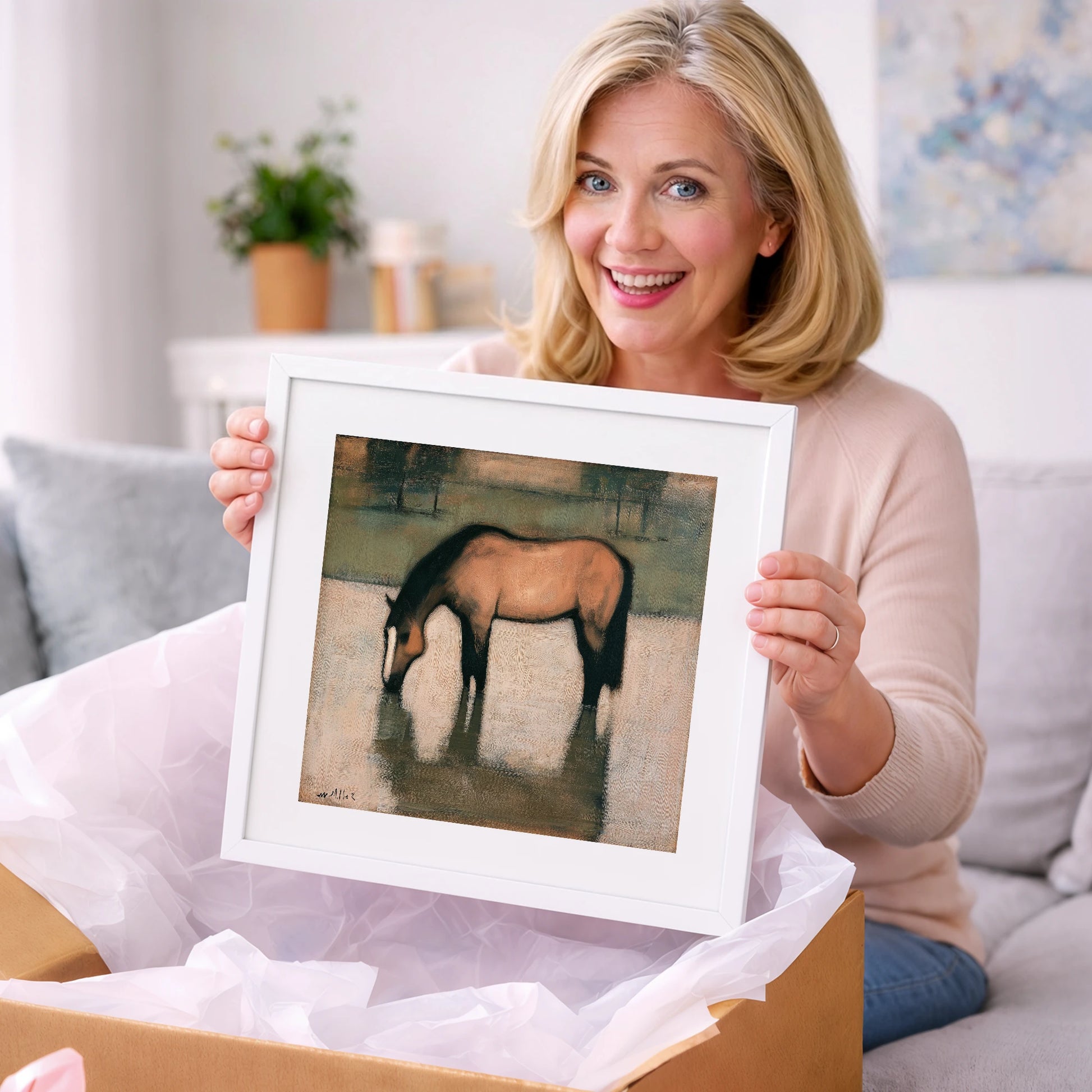Quiet Reflection - horse portrait art gift idea for horse lovers
