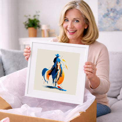 Cobalt Western Spirit - western horse art gift idea for horse lovers