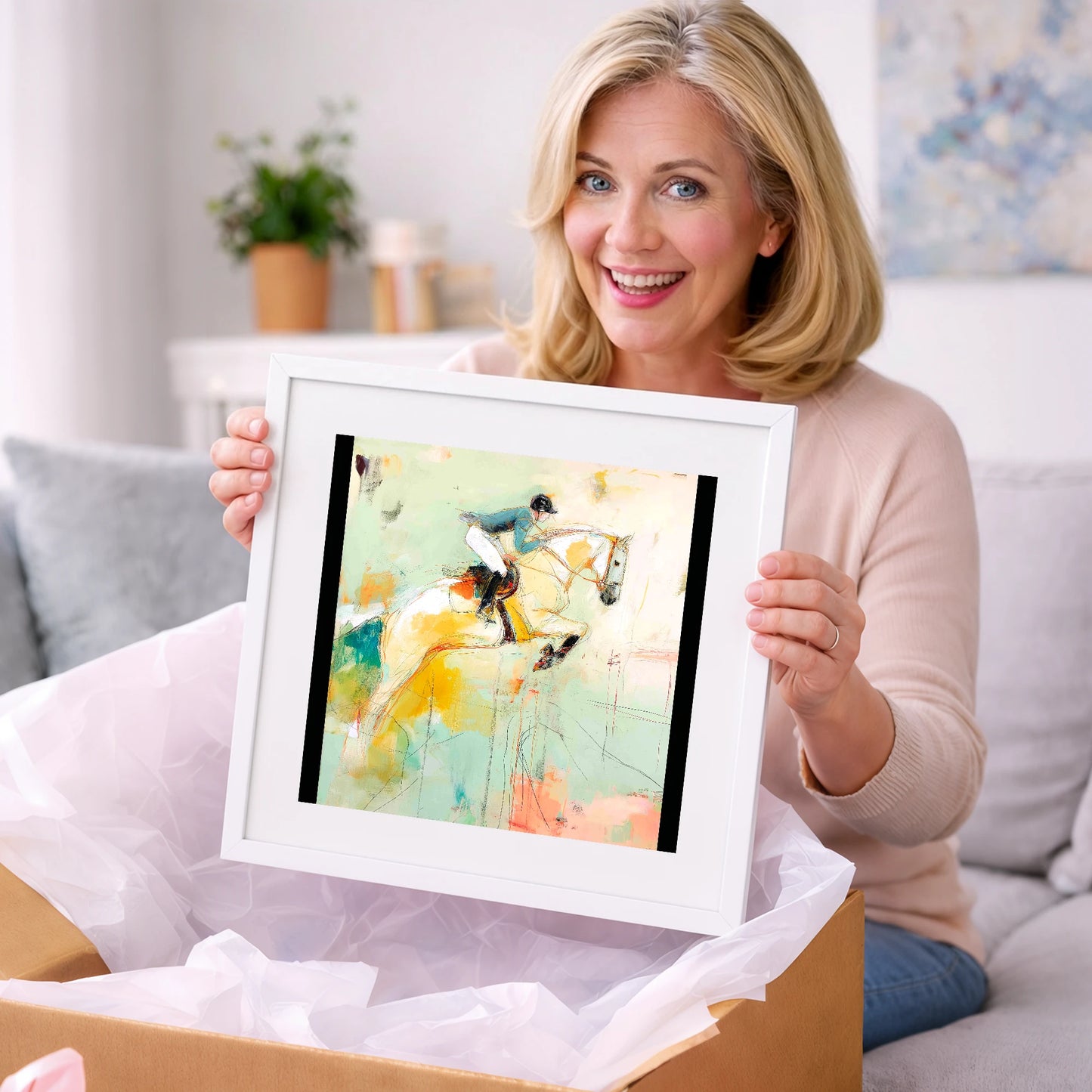 The Perfect Stride - show jumping horse art gift idea for horse lovers