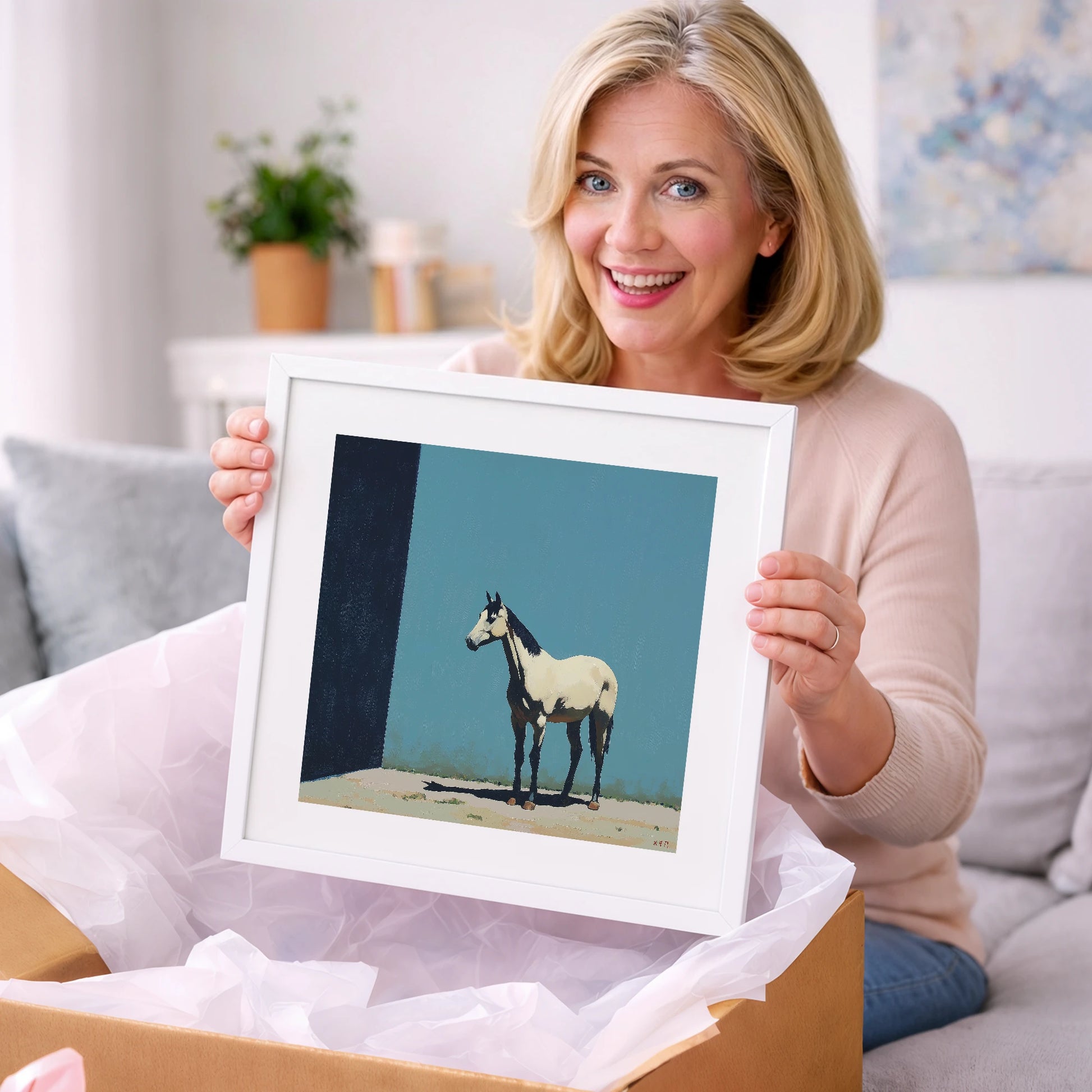 Cerulean and Shadow - horse breed art gift idea for horse lovers