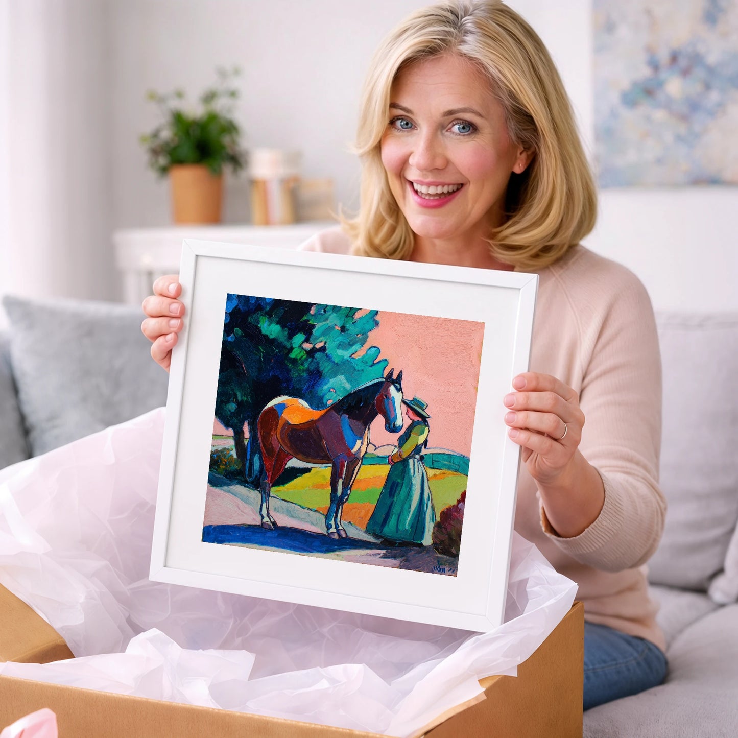 Painted Bond - horse & rider art gift idea for horse lovers